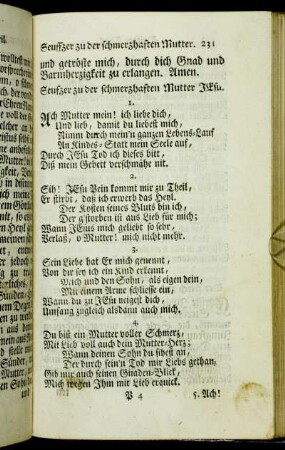 Seufzer zu der schmerzhaften Mutter Jesu