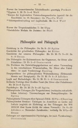 12-15, Philosophie und Pädagogik – Philologie