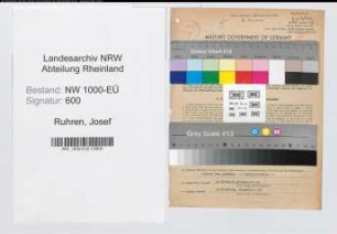 Entnazifizierung Josef Von Der Ruhren, geb. 02.02.1910 (Buchhalter)