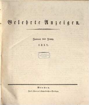 Gelehrte Anzeigen. 4. 1837 = Jan. - Juni