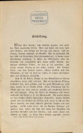 Über Goethes Hermann und Dorothea