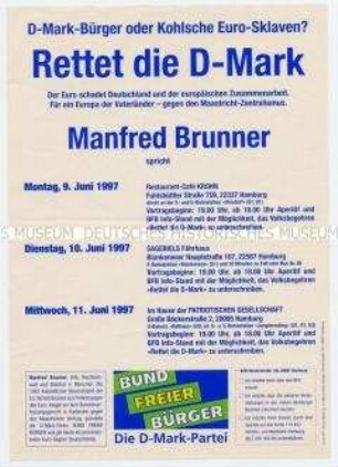 Propagandaflugblatt gegen die Europäische Währungsunion