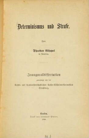 Determinismus und Strafe