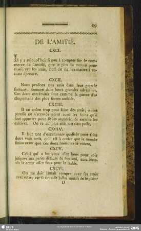De L'Amitie