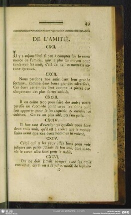 De L'Amitie