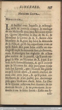Huitième Lettre