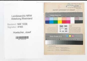 Entnazifizierung Josef Hoelscher , geb. 05.12.1899 (Bankbeamter)