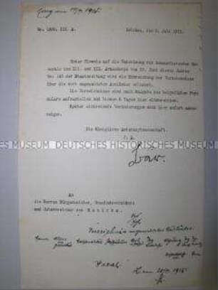 Rundschreiben der Königlichen Amtshauptmannschaft von Zwickau, Nr. 1300. 3.A., zur Erfassung der im Bezirk angemeldeten Ausländer