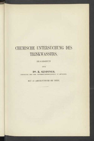 Chemische Untersuchung des Trinkwassers