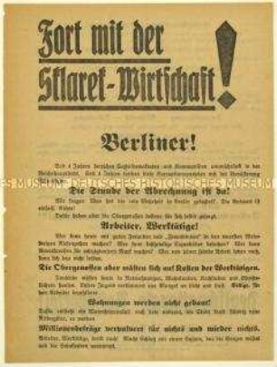 Aufruf der Deutschnationalen Volkspartei zur Berliner Stadtverordnetenwahl 1929