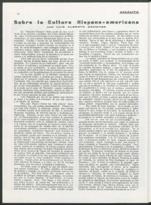 Sobre la cultura hispano-americana