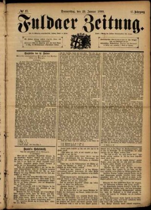 Ausgabe vom Donnerstag, den 23. Januar 1890.