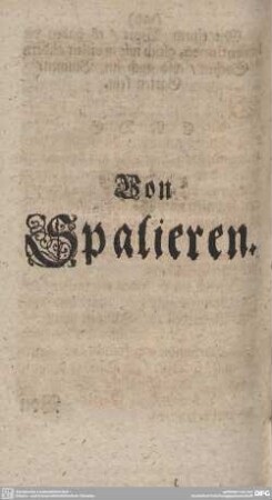 Von Spalieren.