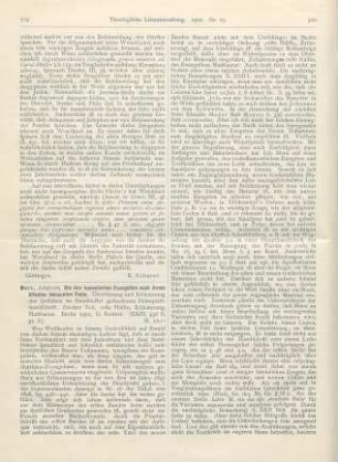 519-521 [Rezension] Merx, Adalbert, Die vier kanonischen Evangelien nach ihrem ältesten bekannten Texte. Übersetzung und Erläuterung der syrischen im Sinaikloster gefundenen Palimpsesthandschrift. Zweiter Teil., erste Hälfte, Erläuterung, Matthaeus