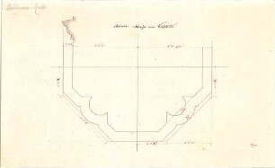 Gärtner, Friedrich von; München; Feldherrnhalle - Kapitell (Grundriss, Schnitt)