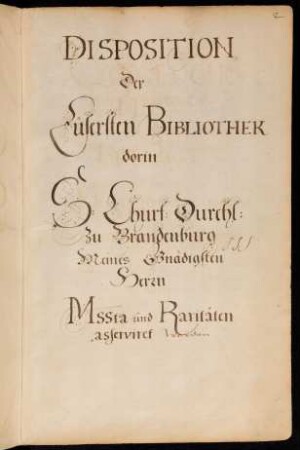 Disposition der Bibliothek