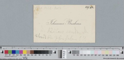 Visitenkarte an Rudolf von Beckerath