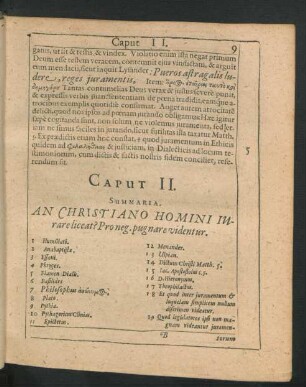 Caput II. An Christiano Homini iurare liceat?