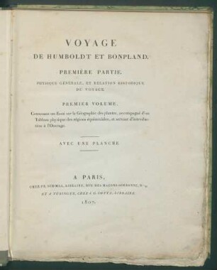 Essai sur la géographie des plantes... Gleiches Exemplar wie H IC;19!