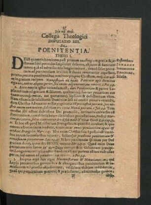 Disputatio XIII. De Poenitentia.