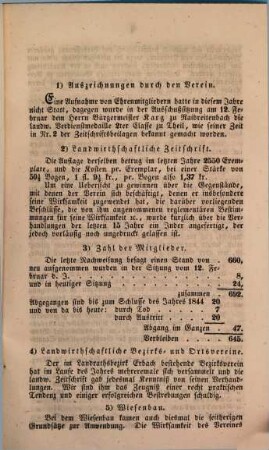 Rechenschafts-Bericht des Großherzoglich-Hessischen Landwirthschaftlichen Vereins der Provinz Starkenburg. 1844/45
