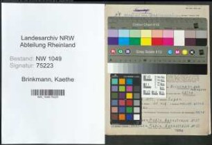 Entnazifizierung Kaethe Brinkmann , geb. 02.08.1894 ()