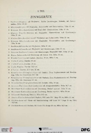 Zinngeräte (Nr.1-25)