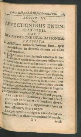 Cap. I. De Oppositione Enunciationum.