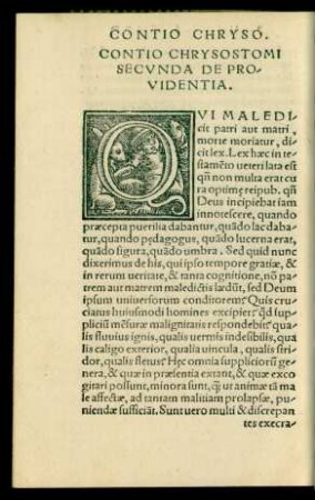 Contio Chrysostomi Secunda De Providentia.