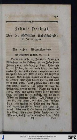 Zehnte Predigt.