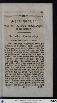 Zehnte Predigt.