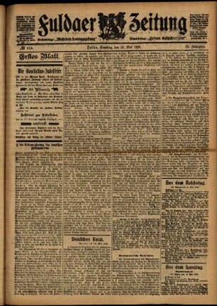Erste Ausgabe vom Samstag, den 20. Mai 1905.