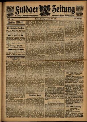 Erste Ausgabe vom Samstag, den 20. Mai 1905.