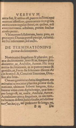 De Terminationibus primae declinationis.