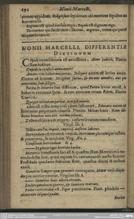 Nonii Marcelli, Differntiae Dictionum