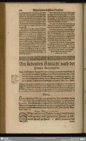 Am siebenden Sontage nach der Heiligen Dreyeinigkeit