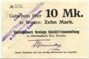 Hermsdorf, Steinkohlenwerk, 10 Mark