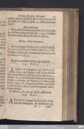 De Pronominibus Aliquis, & Aliquot. Cap XIII.