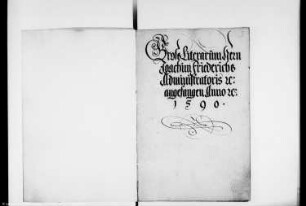 Litterarium des Administrators Joachim Friedrich