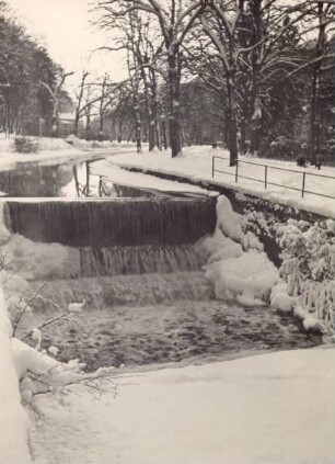 Friedrichstaler Kanal und Allee im Winter,. Detmold