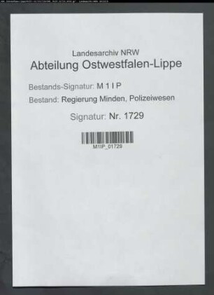 Disziplinarsache des Landjägers Kirchhoff II und des Ersatz-Landjägers Ameling in Heimsen, Kreis Minden