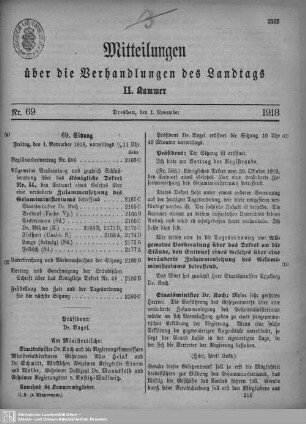 69. Sitzung