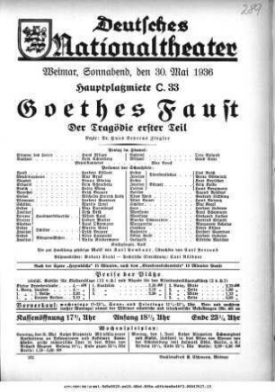 Goethes Faust Der Tragödie erster Teil