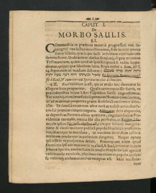 Caput I. De Morbo Saulis.