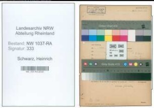 Entnazifizierung Heinrich Schwarz , geb. 12.07.1912 (Steuerassistent)