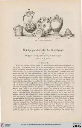 Beiträge zur Geschichte der Kunsttöpferei, [7,1, 2]: die Faience- und Porzellanfabrik zu Kelsterbach a/M.