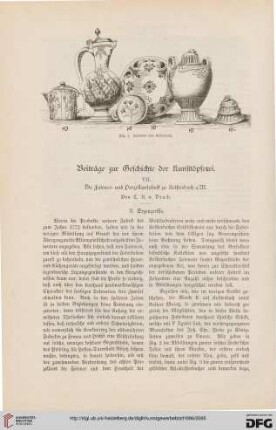 Beiträge zur Geschichte der Kunsttöpferei, [7,1, 2]: die Faience- und Porzellanfabrik zu Kelsterbach a/M.