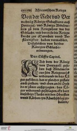 Das Eilffte Capitel