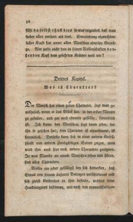 Drittes Kapitel. Was ist Charakter?