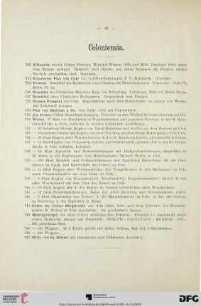 Coloniensia (Nr. 723-747)